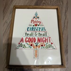Merry Christmas Tree Framed Wall Art
